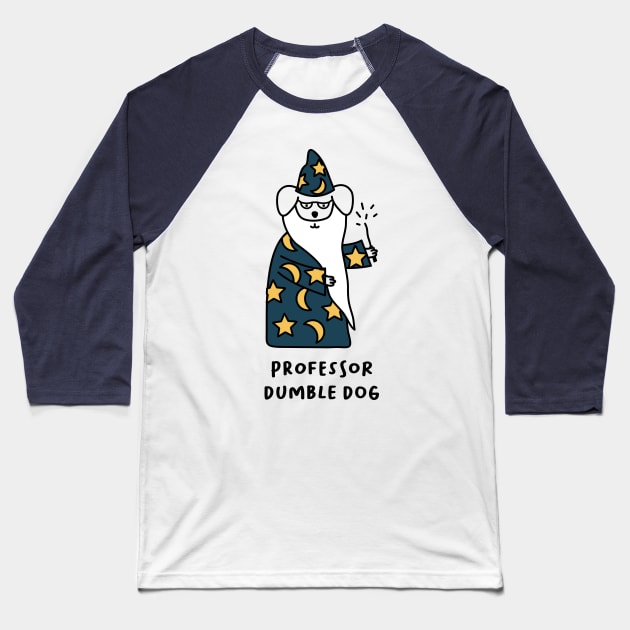 Professor Dumble Dog Baseball T-Shirt by MorvernDesigns
